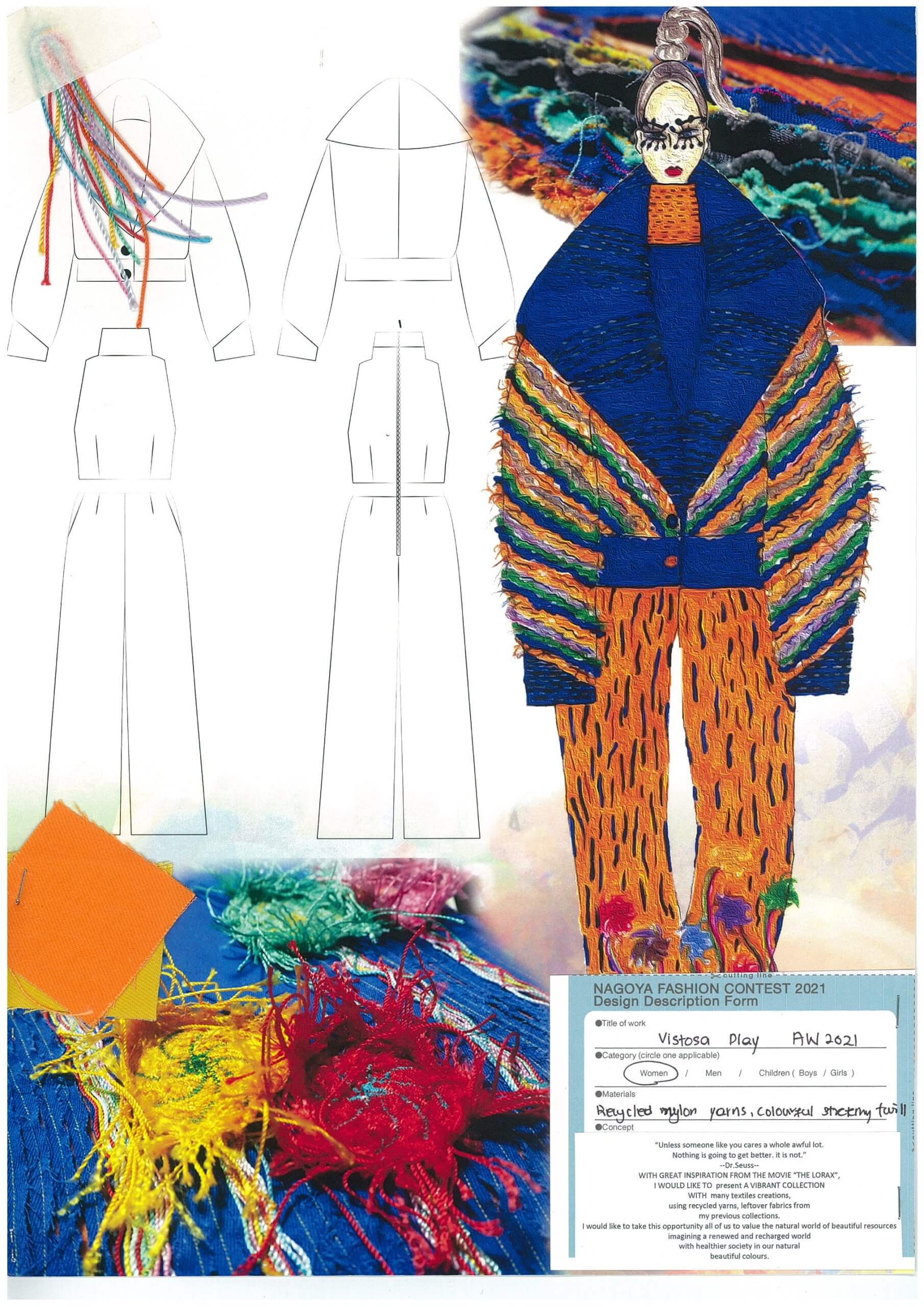 41st Nagoya Fashion Contest 2021 Raffles Fashion Designer Hay Mar Win Finalist Sketch 1