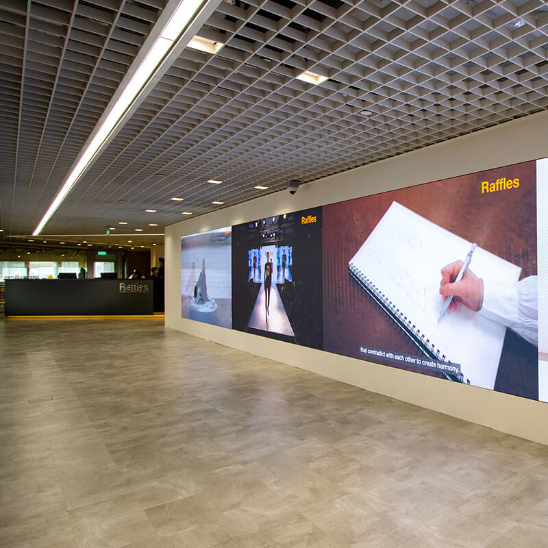 Raffles College of Higher Education 111 Somerset Entrance Corridor Video Wall